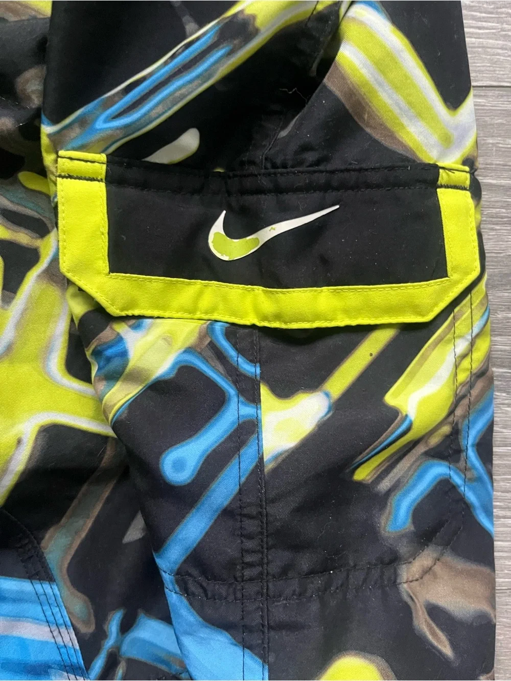 Nike Men’s Board Short Lined Swimsuit Trunks Cargo Black Blue Green Size L